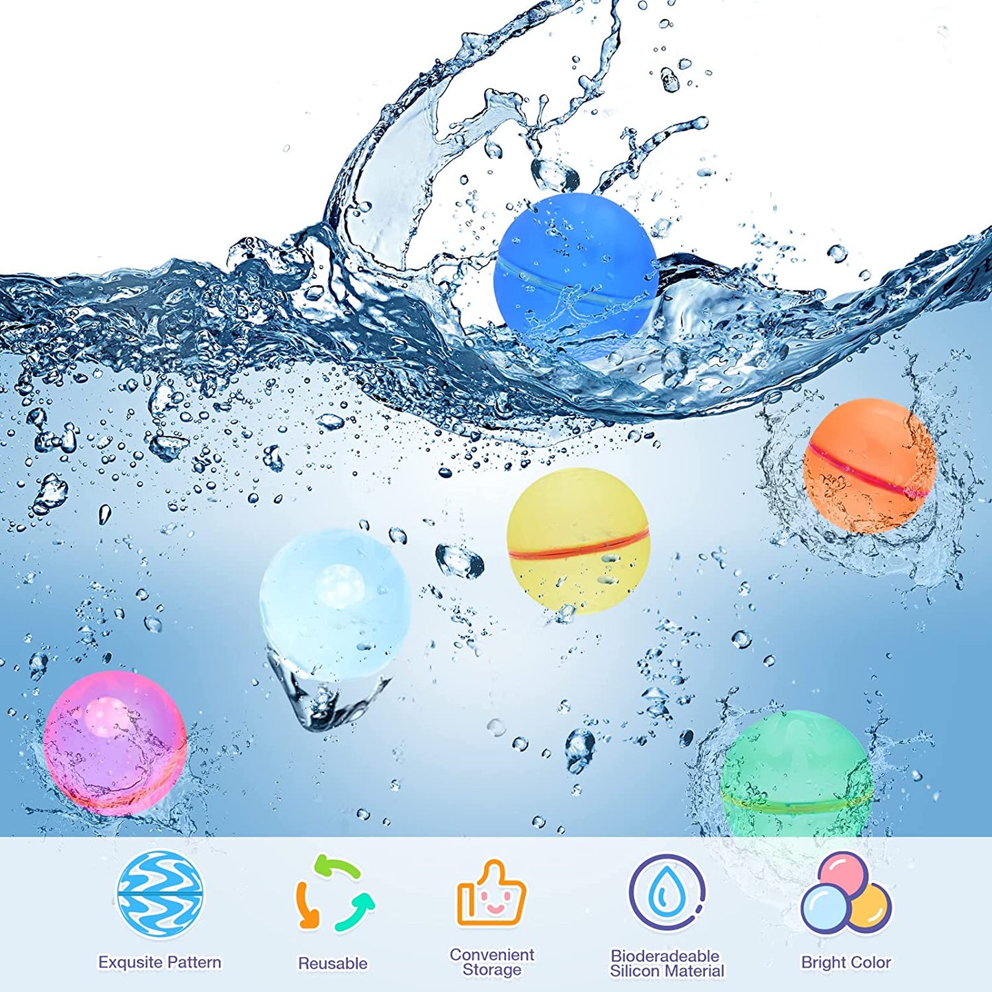 Luxora™ Reusable Water Balloons (12 pcs)